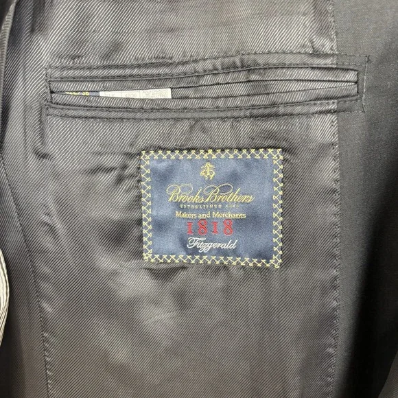 Brooks Brothers 1818 Fitzgerald Sport Coat Blazer Jacket 42L Navy Trabaldo Wool‎